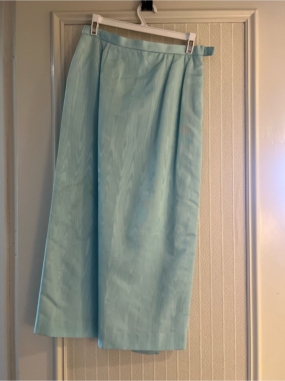 A-Line Midi Skirt in Pale Aqua